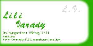 lili varady business card